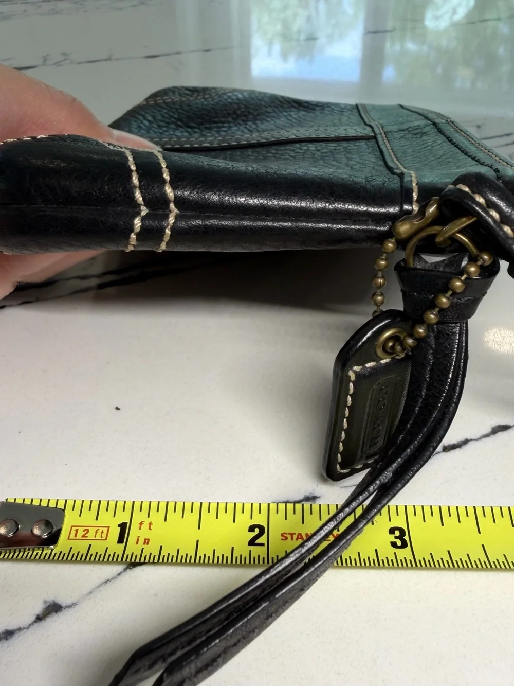 Coach Black Leather Wristlet with Brass Eyelet Lace Detail - Picture 16 of 16